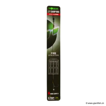 Immagine di Bas de Ligne Monté Korda N-Trap DF Rig Size 8 Wide Gape Barbless 20 lbs