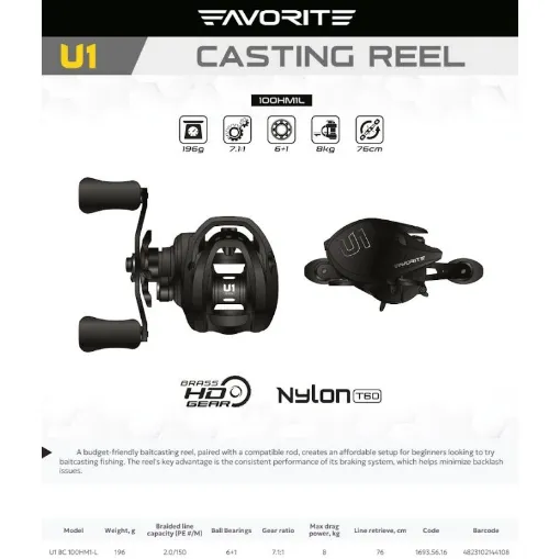 Moulinet Casting FAVORITE U1 - 100HL